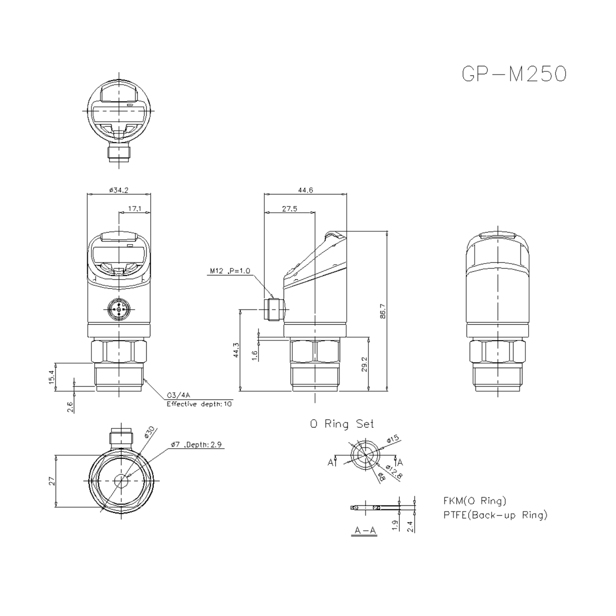 Keyence GP-M250 0 to +25 MPa Digital Pressure Sensor