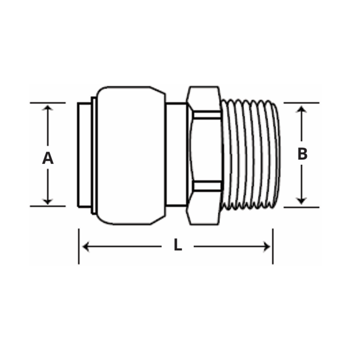 Boshart Industries BPF-MANL Series Push Fit Fittings CTS x MPT Adapter