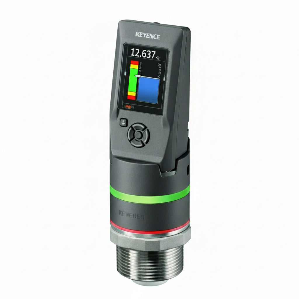Digital sensor with display and threaded base.