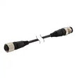 Cable connector with black and silver ends.