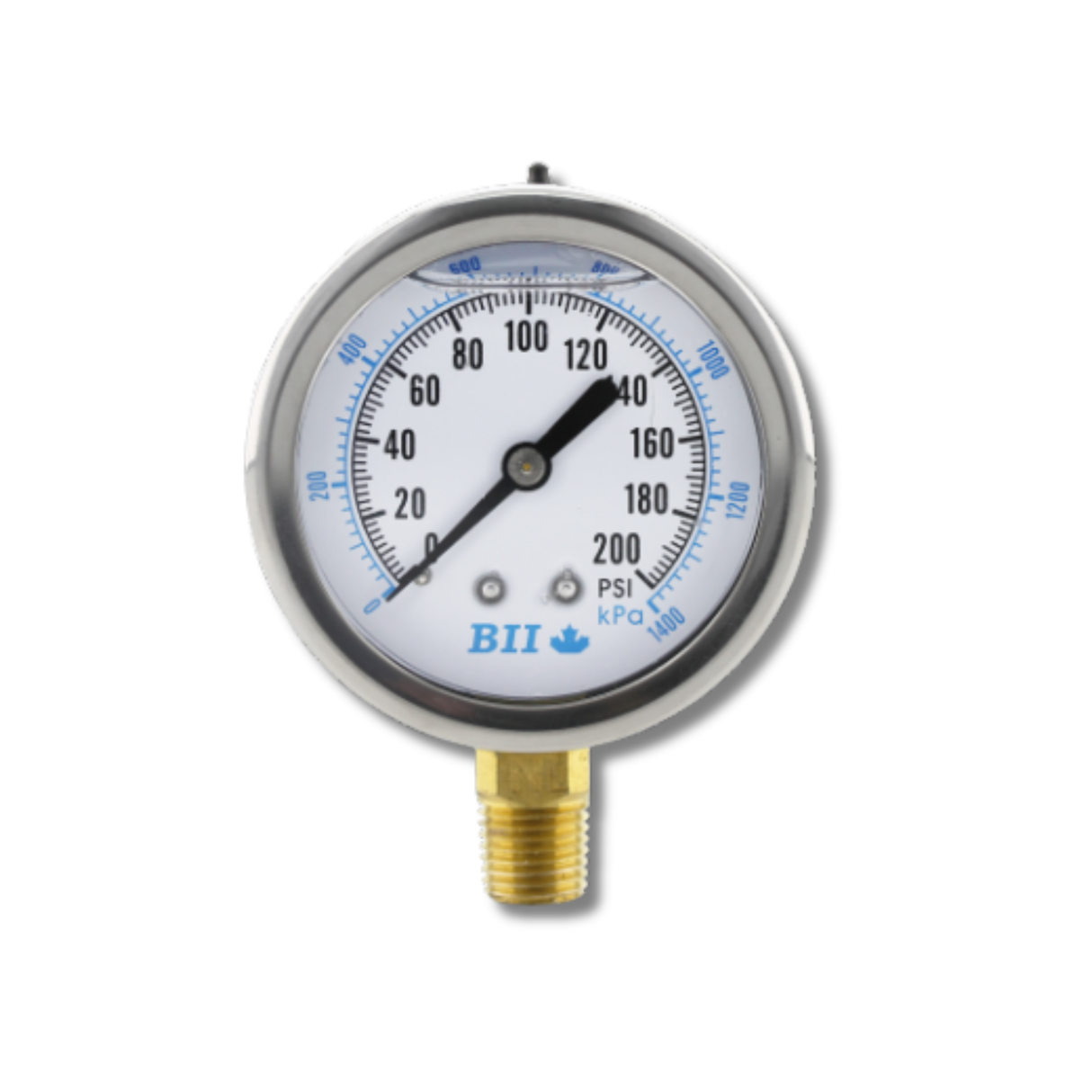 Boshart Industries Lower Mount Pressure Gauges 304 Stainless Steel Brass Liquid