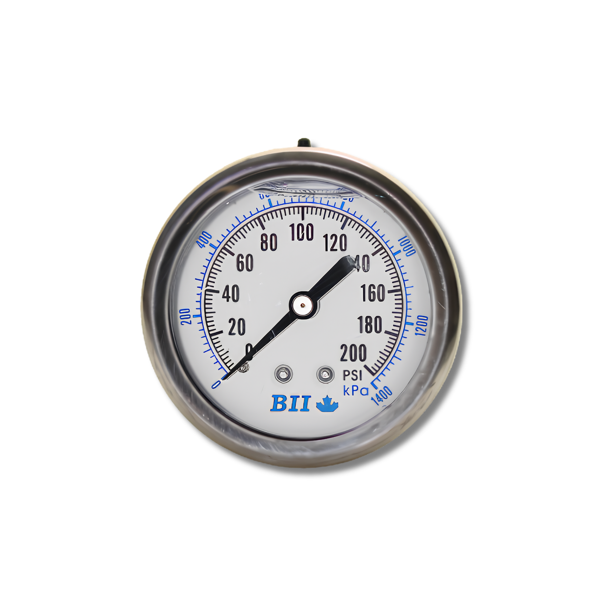 Boshart Industries Center Back Mount Pressure Gauges 304 Stainless Steel Brass Liquid