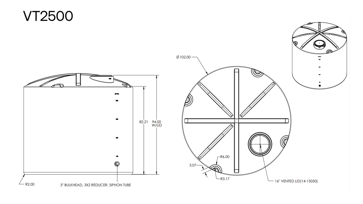 Polywest VT2500 Rectangle Tank