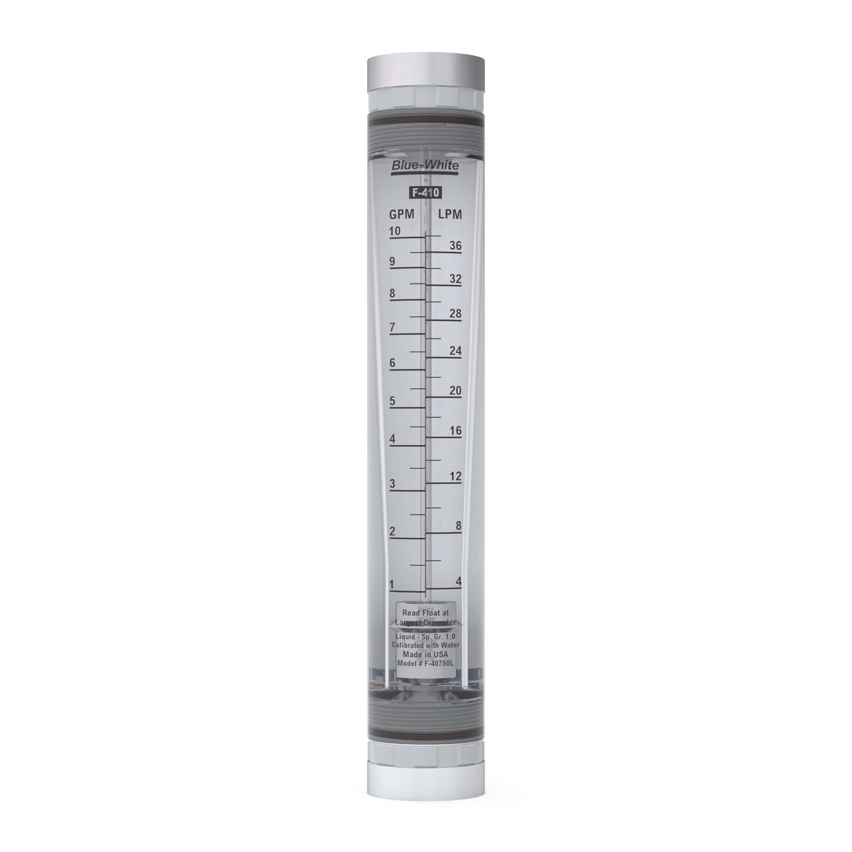 Blue-White F-41000LN-12 FPT Acrylic Flow Meter