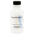 Bottle of Hypochlorite D for chemical tests, labeled with usage instructions.