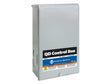 QD Control Box by Franklin Electric, gray metal enclosure with warning label.