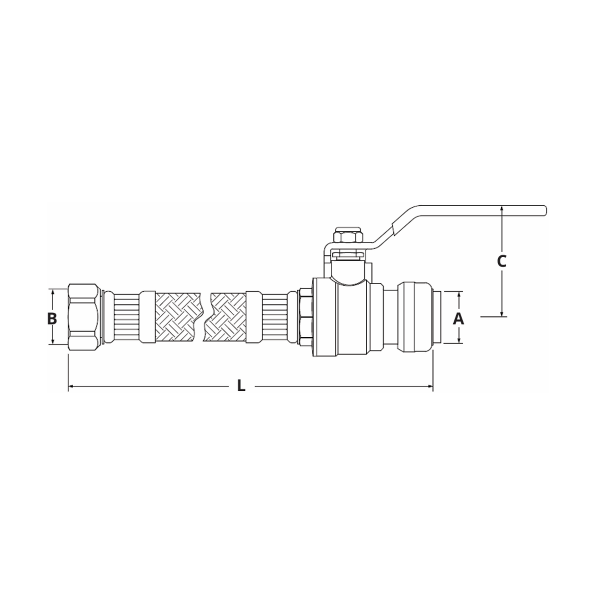 Boshart Industries BPF-WHCV Series Push Fit Fittings CTS x FPT Water Connector with Valve