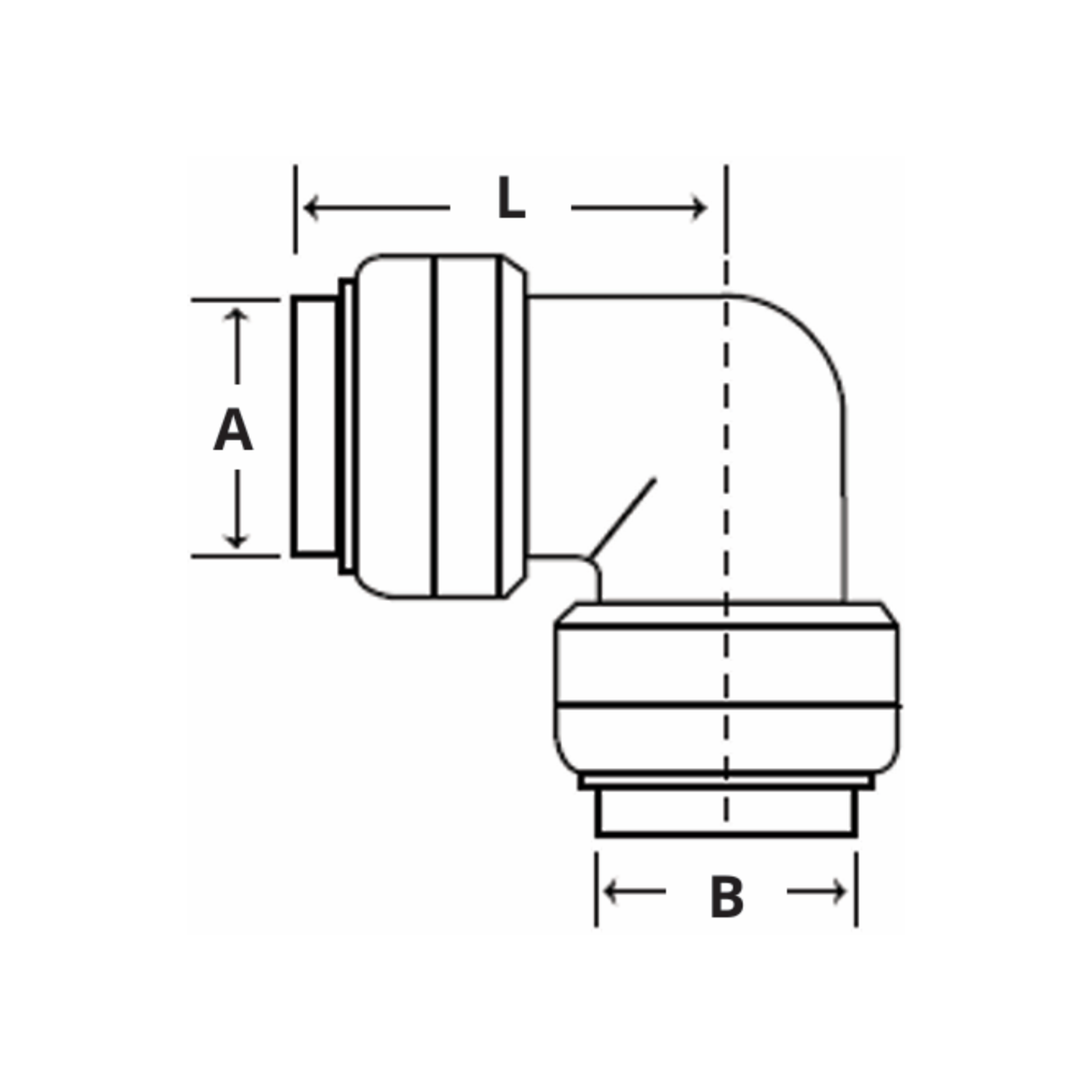 Boshart Industries BPF-ENL Series Push Fit Fittings CTS 90° Elbow