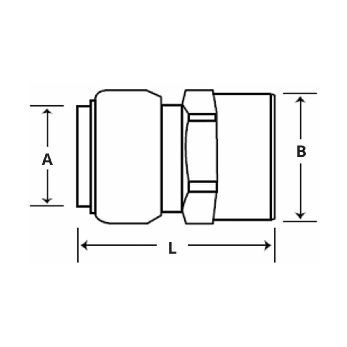 Boshart Industries BPF-FANL Series Push-Fit Fittings CTS x FPT Adapter