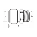 Boshart Industries BPF-MANL Series Push Fit Fittings CTS x MPT Adapter