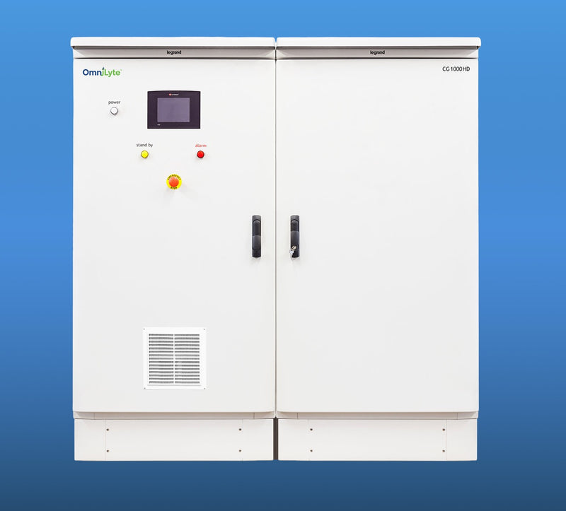 Electrical control cabinet with a digital display and control buttons.