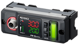 KEYENCE FD-Q series sensor with digital display and output connections.