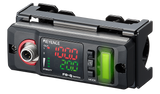 Digital display module from KEYENCE with adjustable settings and indicators.