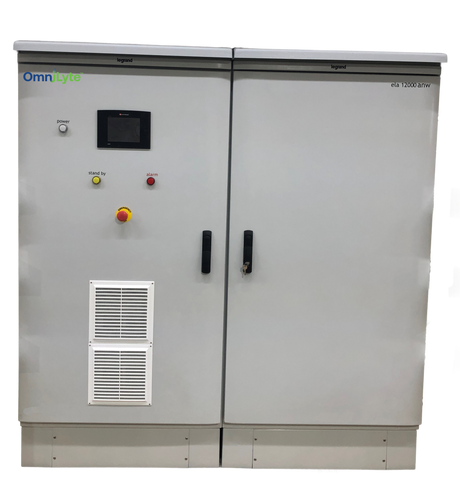 OmniLyte electrical control cabinet with display, buttons, and ventilation.