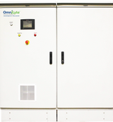 White electrical cabinet with control panel and indicators.