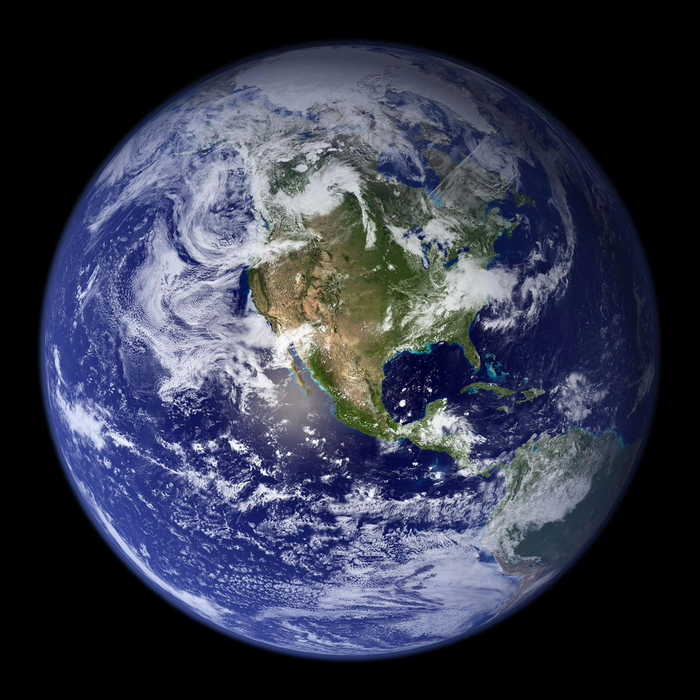 Earth from space showing North and South America.