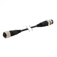 Cable connector with black and silver ends.