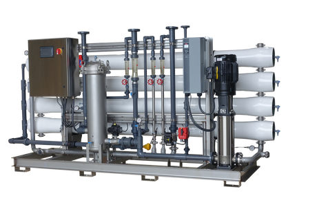 water purification system with multiple filtration membrane units and control panel
