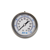 Boshart Industries Center Back Mount Pressure Gauges 304 Stainless Steel Brass Liquid