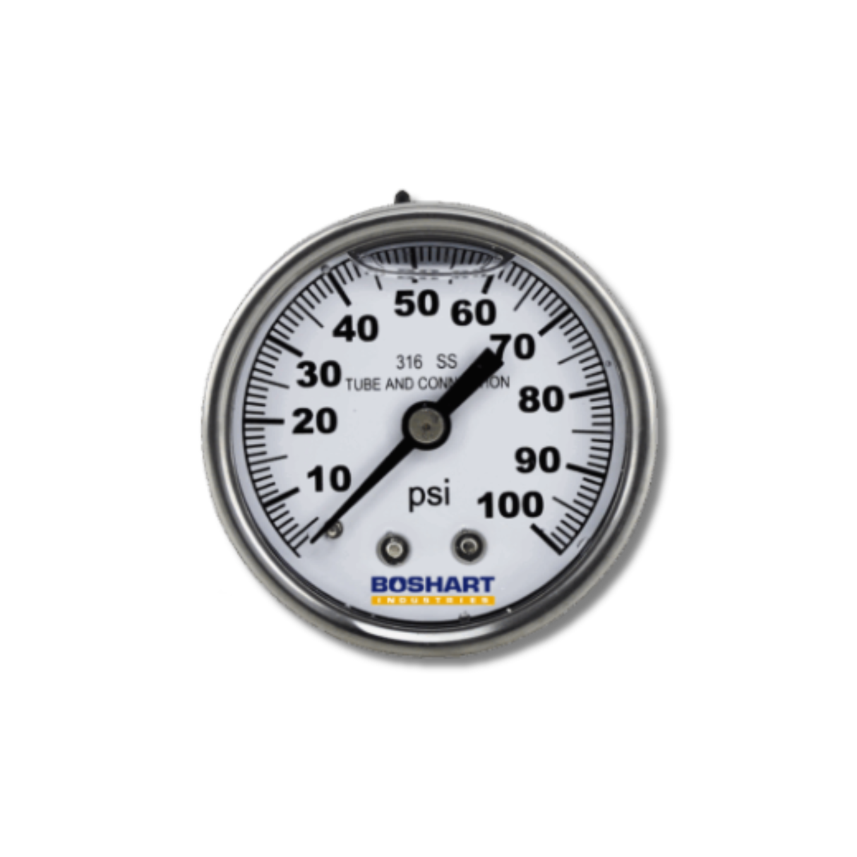 Boshart Industries PGSCBM-100-G Center Back Mount Pressure Gauges 304 Stainless Steel Liquid
