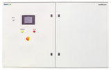 Control panel with a display and buttons for power, standby, and alarm.