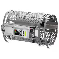 metal cylindrical device with perforated design and digital display