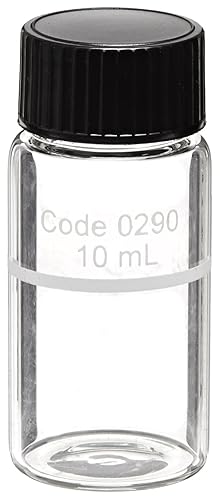 Clear glass vial with a black screw-on cap and a label indicating "Code 0290" and "10 mL."